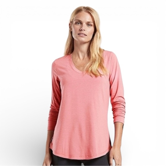 Athleta Tops - ATHLETA Essential V-Neck Long-Sleeve Top - Antique Rose XL